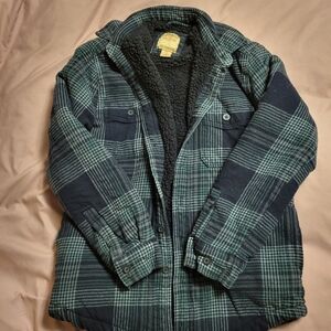 Plaid Sherpa-Lined Jacket
